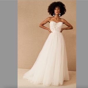 (BHLDN) Watters Clarinda Strapless Lace Gown - NWT